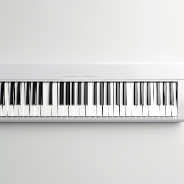 Instrumento de teclado branco minimalista