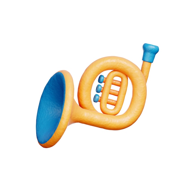 Instrumento musical de cuerno francés Entretenimiento de festivales de música Rendering en 3D