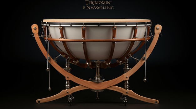 Foto instrumento musical sinfónico de membranofono timpani con