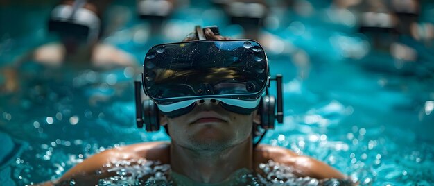 Foto integración de la biofeedback de conservación acuática vr y la tecnología portátil en un taller