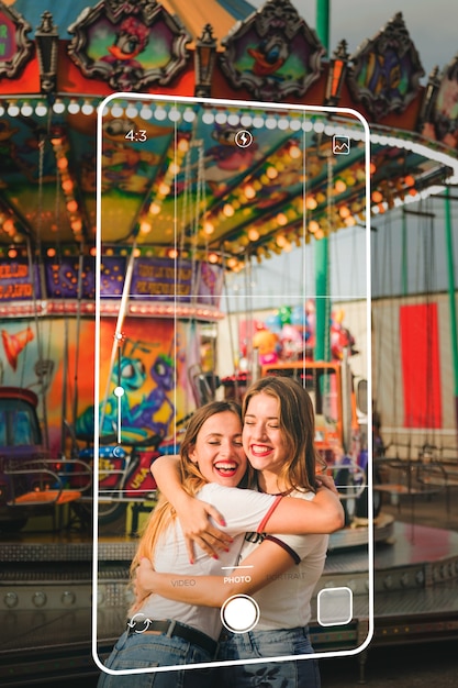 Foto integre a cena do quadro de tela móvel