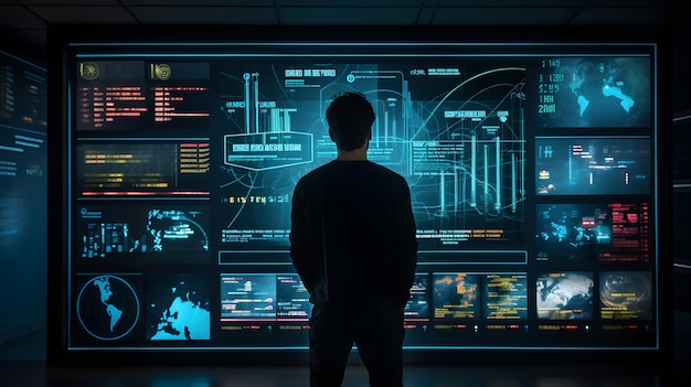 Inteligencia y análisis empresarial con el concepto de panel de indicadores clave de rendimiento