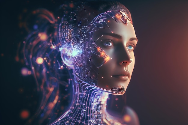 Inteligencia artificial AI Machine learning o Investigación de desarrollo de robótica Generative Ai