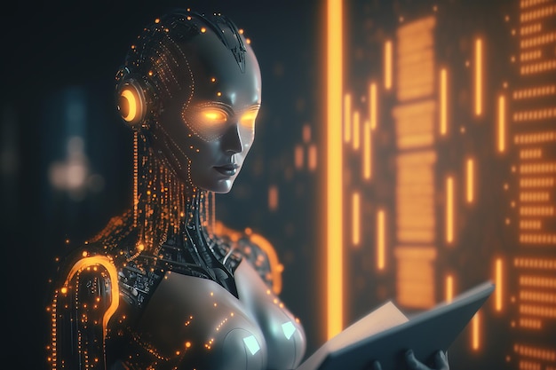 Inteligencia artificial AI Machine learning o Investigación de desarrollo de robótica Generative Ai