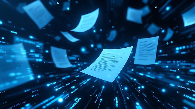 Foto inteligencia artificial en el análisis de documentos el papel de la inteligencia artificial en el análisis de documentos con una imagen que retrata algoritmos de aprendizaje automático que extraen datos de documentos no estructurados