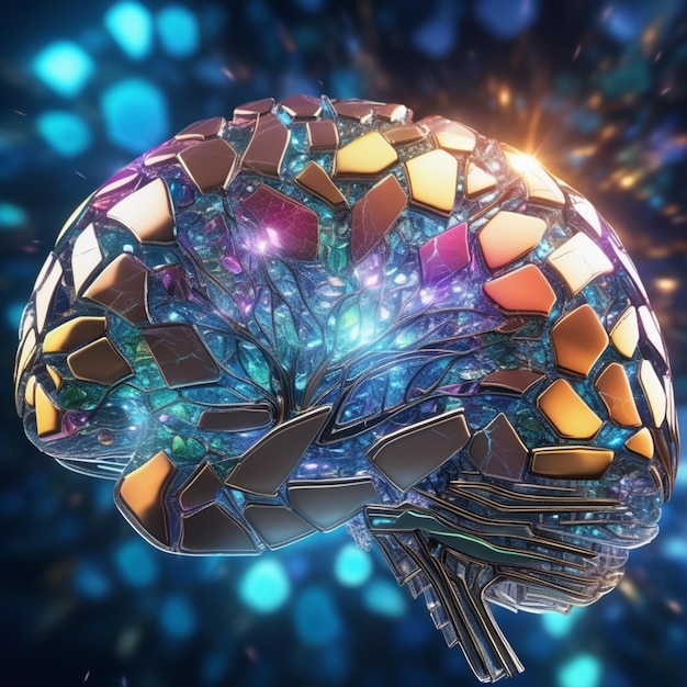 La inteligencia artificial y el cerebro futurista fusionan la tecnología y la humanidad