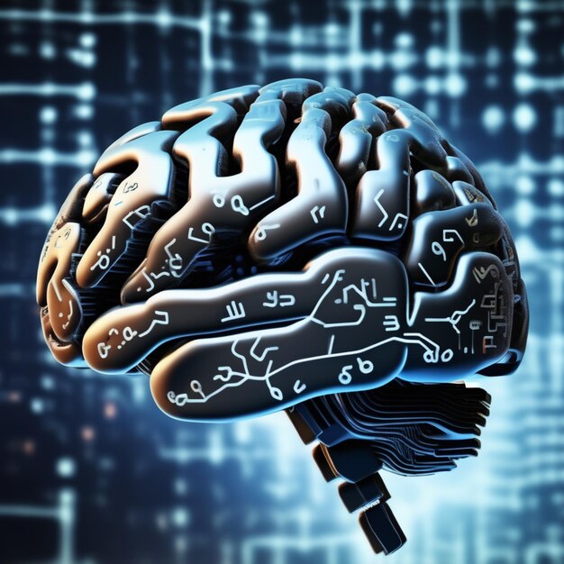 Foto la inteligencia artificial y el cerebro futurista fusionan la tecnología y la humanidad