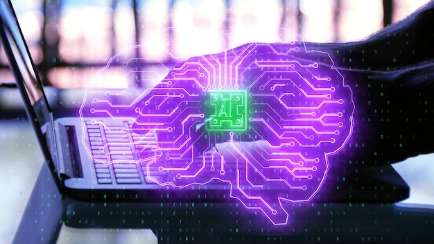 Inteligencia artificial y concepto de chip