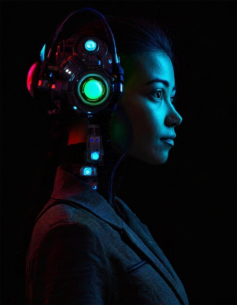 Foto inteligencia artificial cyberpunk y cyborg