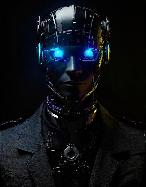 Foto inteligencia artificial cyberpunk y cyborg