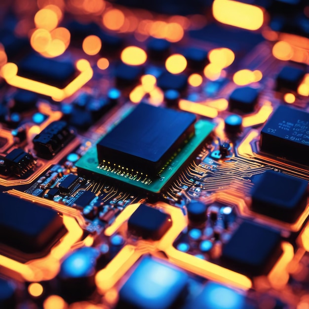 Inteligência artificial do microchip do processador do processador central da placa de circuito da visualização da tecnologia avançada