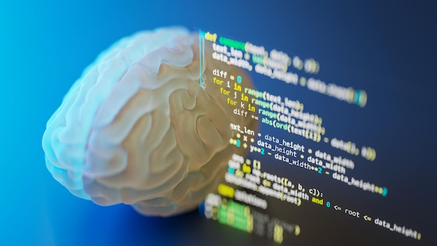 La inteligencia artificial se está programando a sí misma y escribiendo código fuente renderización 3D