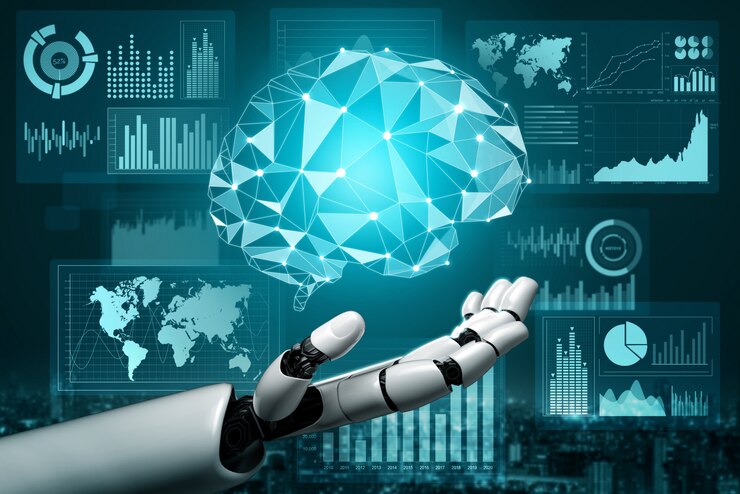 Foto inteligencia artificial futurista