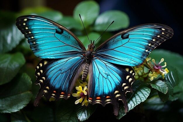 Inteligencia artificial generativa de la mariposa de cola de golondrina esmeralda verde