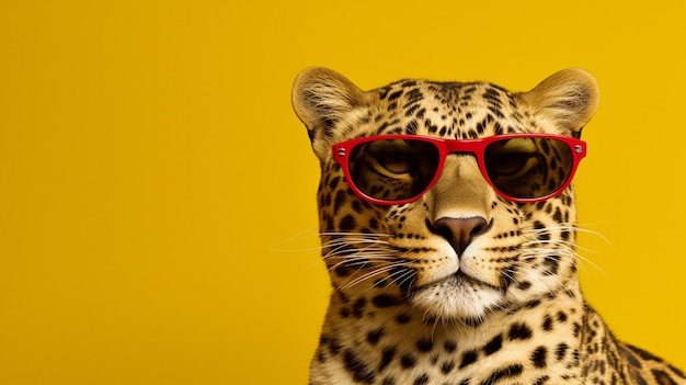 Inteligencia Artificial Generativa Sassy Leopard en las gafas de sol