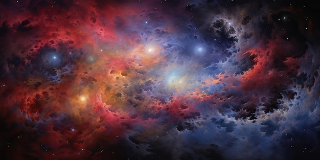 Inteligência Artificial Gerada (AI) Galáxia Gerativa Espaço Cósmico Decorativo Universo Galáxia de fundo em cores rosas escuras Ilustração de Arte Gráfica