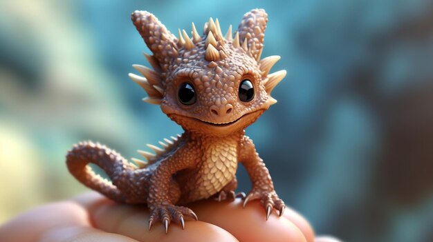 Inteligência Artificial geradora pequeno dragão bonito símbolo de 2024 ano novo animal horóscopo chinês