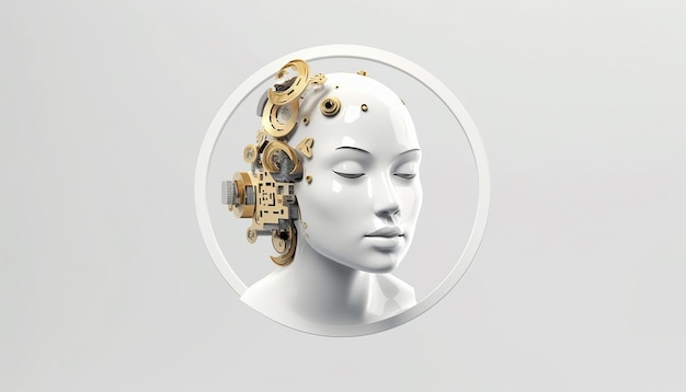 Inteligência Artificial Logo Minimalista 3d AI simples e fundo branco Ultra alta qualidade
