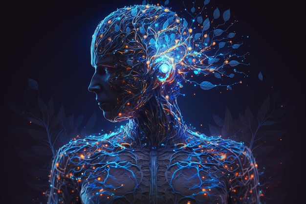 Inteligência artificial nova tecnologia Ciência futurista Abstrato cérebro humano Tecnologia AI CPU chipset da unidade central do processador Big data Aprendizado de máquina e dominação da mente cibernética Generative AI