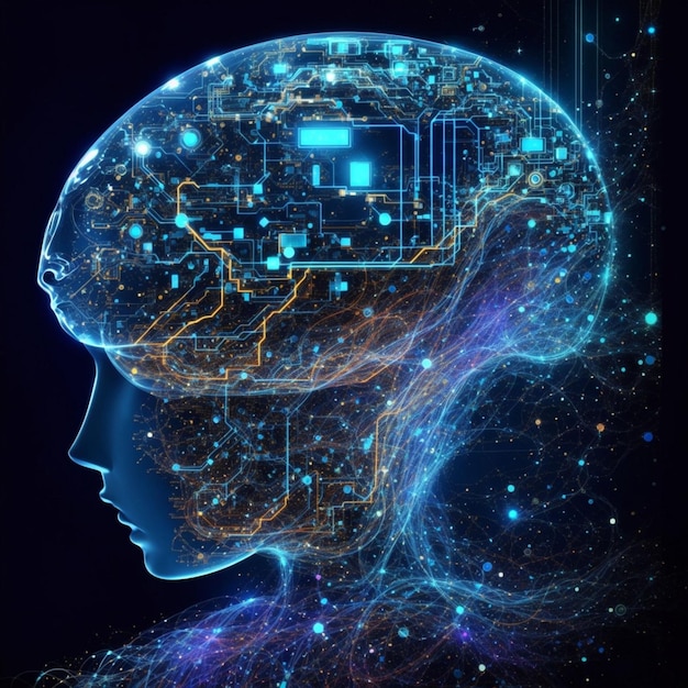 inteligencia artificial nueva tecnología ciencia futurista resumen humano cerebro _ai_generated