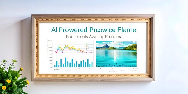 Inteligência Artificial Powered Predictive Analytics Frame Data Graphs Algorithmic Patterns Border Design Emphasizing
