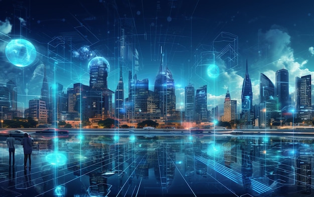La inteligencia artificial que analiza el tráfico de datos de la infraestructura de la ciudad de control de la IA de la ciudad inteligente garantiza