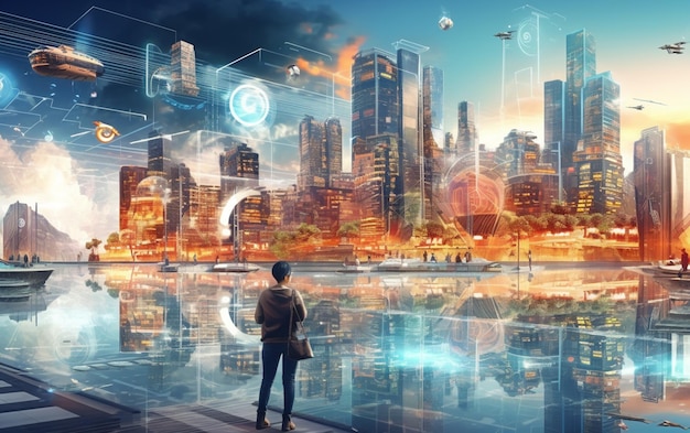 La inteligencia artificial que analiza el tráfico de datos de la infraestructura de la ciudad de control de la IA de la ciudad inteligente garantiza