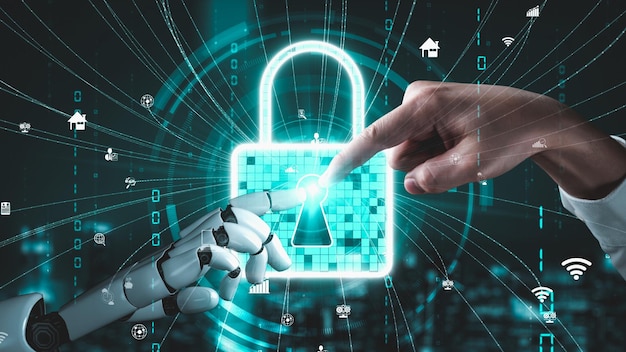 Inteligencia artificial robot futurista esclarecedor concepto de tecnología AI