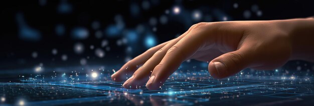 inteligencia artificial tecnología de big data ciencia de datos toque humano con datos visualización de conjuntos de datos