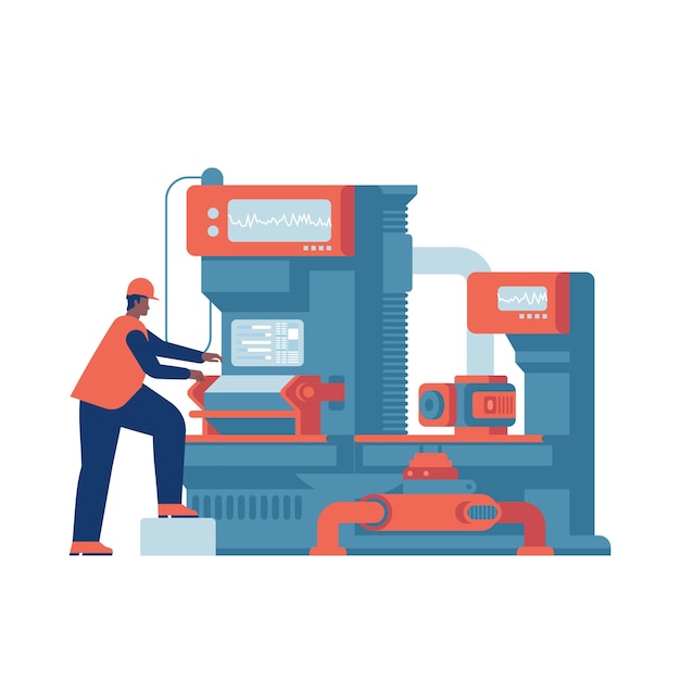 Intelligente Industrie Fabrikarbeiter oder Ingenieur Industriemaschinen Elektronische Fertigungsgeräte