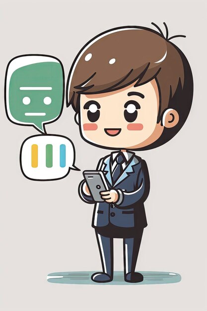 Intelligenter Assistent-Charakter im Chatbot Messenger