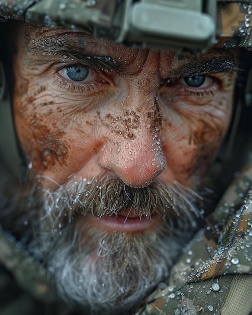 Foto la intensa concentración en el trasfondo de los veteranos