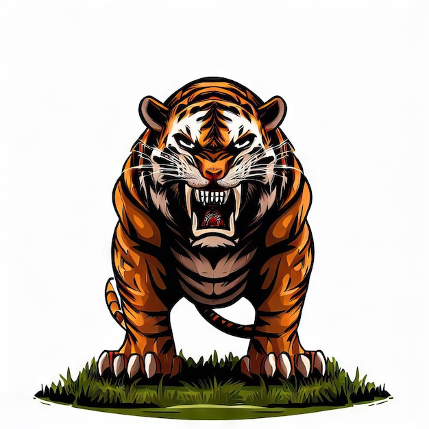 Foto intensive generative ki im angry tiger design
