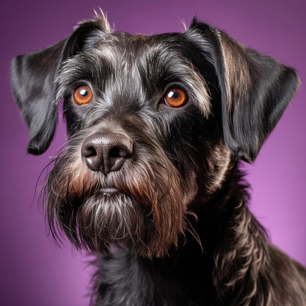 Foto intensiver schnauzer im holzkohle-studio