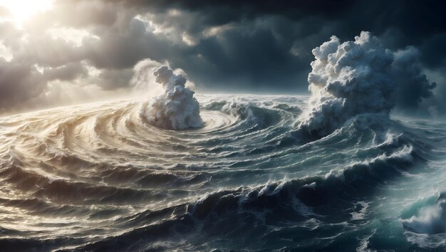 Intenso ciclón de carbono que transmite el impacto del calentamiento del clima y la contaminación por carbono