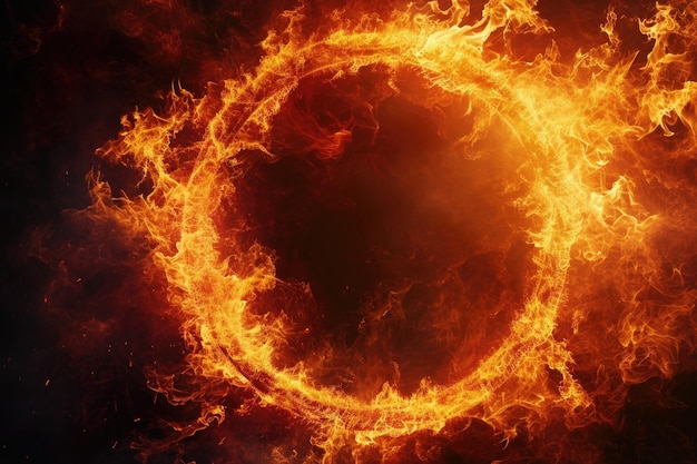 Intenso Círculo Infernal de Llamas de Fuego