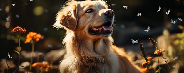 Foto interação brincalhona entre um cão de fundo