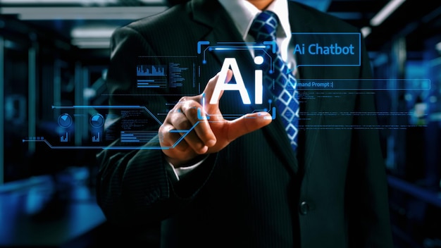 La interacción humana con la inteligencia artificial AI asistente virtual UUID