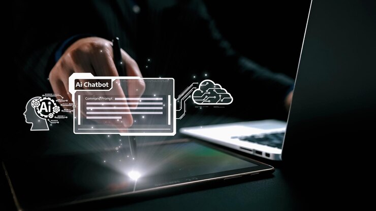 Foto la interacción humana con la inteligencia artificial ai asistente virtual uuid
