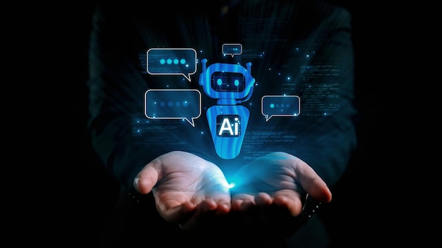 La interacción humana con la inteligencia artificial AI asistente virtual UUID