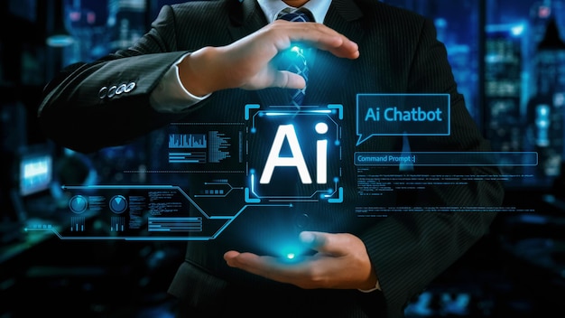La interacción humana con la inteligencia artificial AI asistente virtual UUID