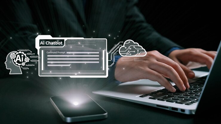 Foto la interacción humana con la inteligencia artificial ai asistente virtual uuid