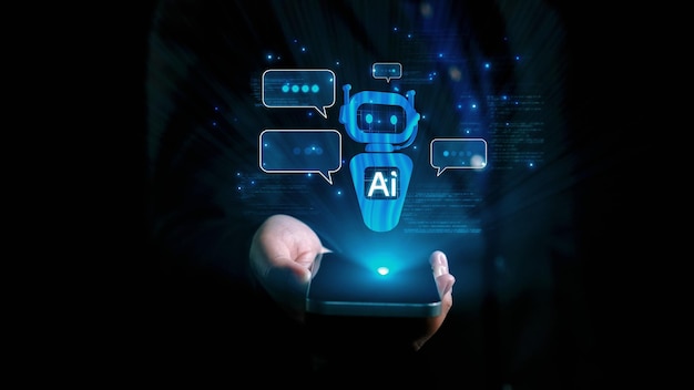 La interacción humana con la inteligencia artificial AI asistente virtual UUID