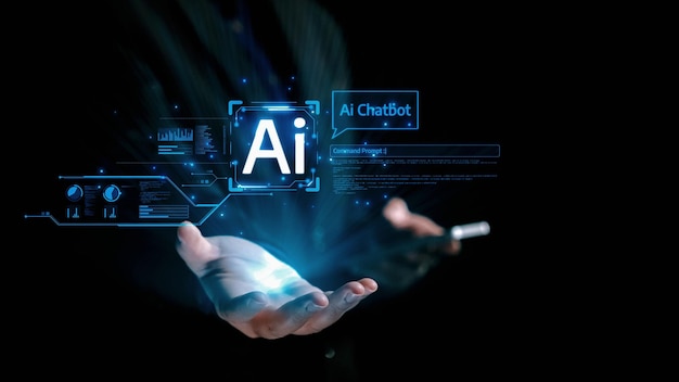 La interacción humana con la inteligencia artificial AI asistente virtual UUID