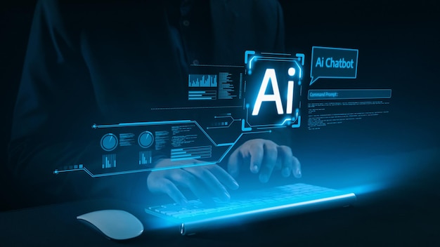 La interacción humana con la inteligencia artificial AI asistente virtual UUID