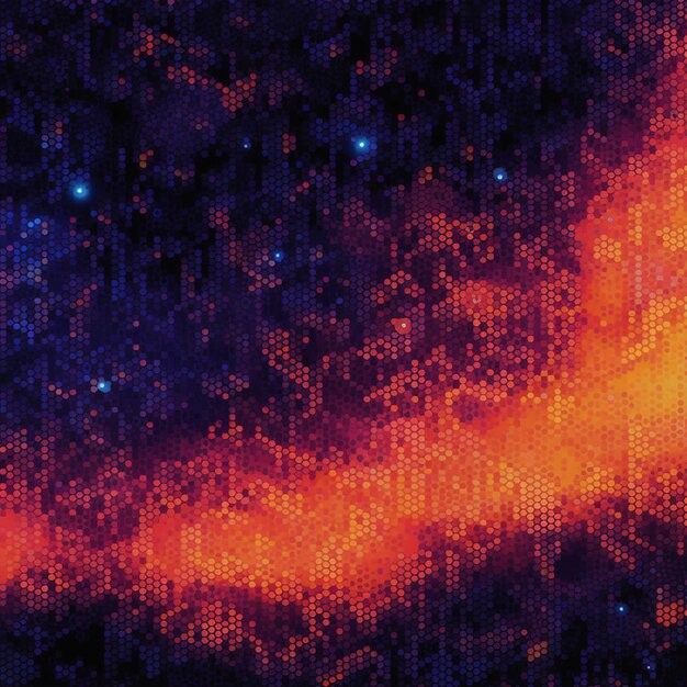 Foto interacción vibrante de calor y frío en un universo pixelado