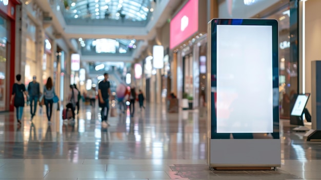 Interactive Kiosk-Mockup in Einkaufszentrum-Technologie-Integration ai erstellt