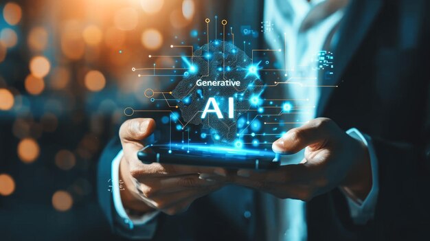 Interagir com uma inteligência artificial processador de cérebro generativo ai llms