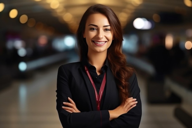 Interaktion des Flughafen-Check-In-Counter-Personals