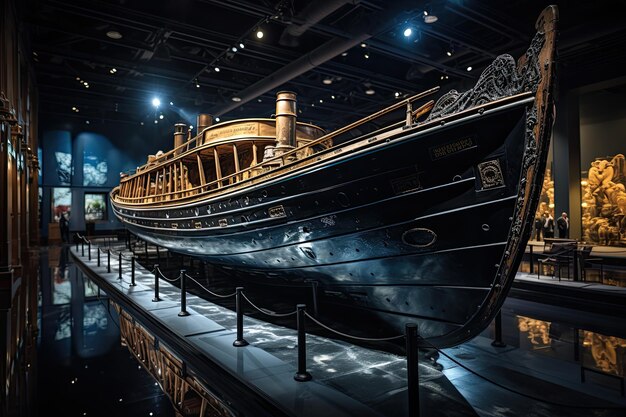 Foto interaktive nachbildung der titanic in branson, usa, generative ia